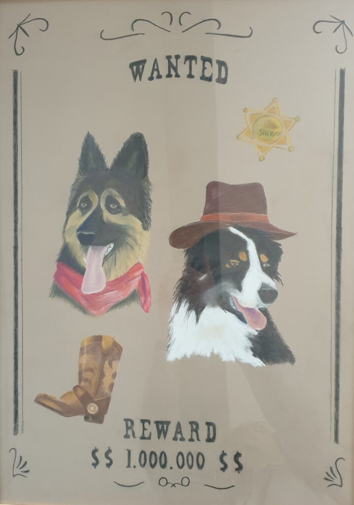 Peinture des chiens résidant à Lou Majyla